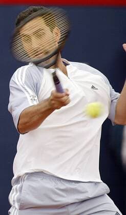 Albert Costa (Spanien) - Vorhand Tennis Herren German Open 2003, Masters Series, ATP-Tour, Vdig, Einzelbild Rothenbaum Hamburg Dynamik,