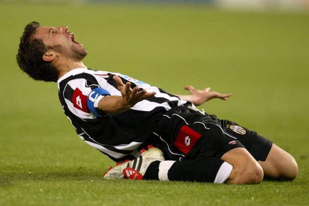 Alessandro Del Piero (Juve) - Torjubel Fußball EC 1 Herren Champions League 2002 2003, Halbfinale, Juventus Turin, Vdig Einzelbild Turin Begeisterung, Freude,