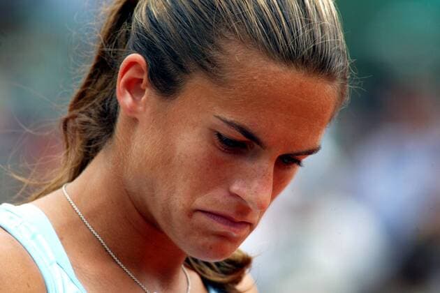 Amelie Mauresmo (Frankreich) enttäuscht Tennis Damen French Open 2003, Grand Slam, WTA-Tour, Porträt Roland Garros Paris Enttäuschung,  