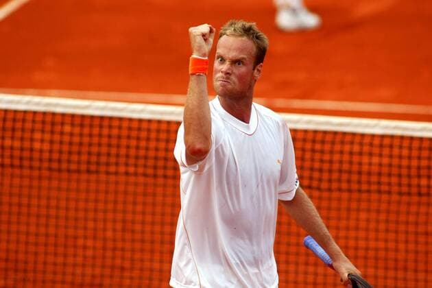 Martin Verkerk (Niederlande) ballt entschlossen die Faust Tennis Herren French Open 2003, Grand Slam, ATP-Tour, Sand, Sandplatz, Sandplatztennis, Sandplatzturnier Einzelbild Roland Garros Paris Freude,  