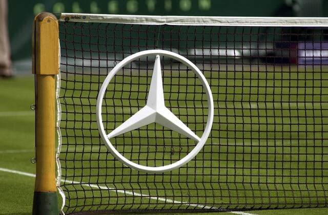Tennisnetz mit Mercedesstern Tennis Herren Gerry Weber Open 2003, ATP-Tour Einzelbild Halle