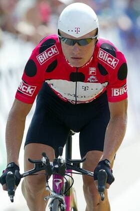 Alexander Vinokourov (Kasachstan Team Telekom) im Trikot des Punktbesten Radsport Herren Tour de Suisse 2003, Rundfahrt, 8. Etappe, Einzelzeitfahren, Zeitfahren, Rad, Straße, Einzelbild Gossau