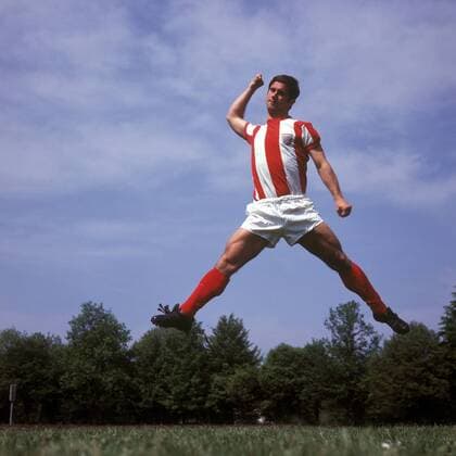 Gerd Müller (Bayern) in seiner typischen Jubelpose Fußball 1. BL Herren Saison 1969 70, FC Bayern München, Shooting, Fotoshooting, Fototermin, Einzelbild Aufnahmedatum geschätzt München Freude, Begeisterung