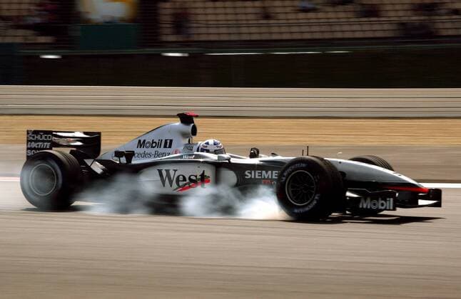 David Coulthard (Schottland McLaren-Mercedes) - Verbremser Motorsport Grand Prix Herren Großer Preis von Europa 2003, Formel 1 Weltmeisterschaft, F1, F, GP, WM, Qualifying, Vdig Einzelbild Nürburgring Nürburg Dynamik,