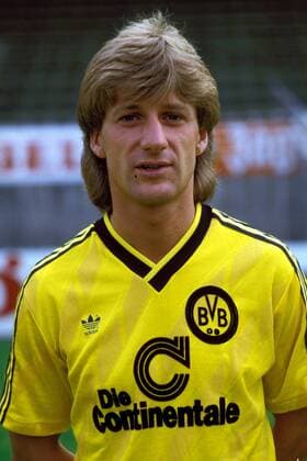 Jubiläumstorschützen der Bundesliga Frank Mill (Borussia Dortmund) Fußball 1. BL Herren Saison 1987 1988, Vorstellung, Präsentation, Pressetermin, Porträttermin, BVB Porträt Dortmund