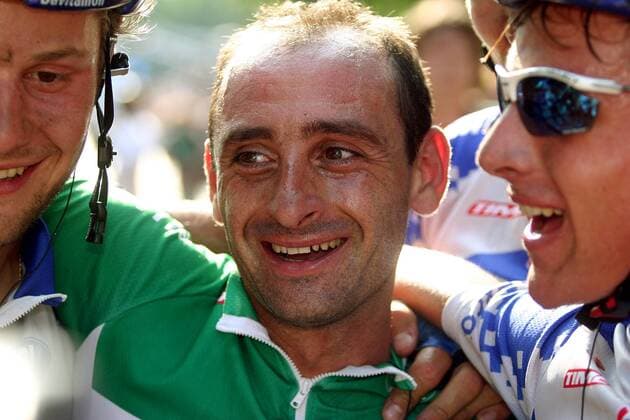 Sieger Paolo Bettini (Italien Quick Step Davitamon) Radsport Herren HEW Cyclassics 2003, Straßenradsport, Straße, Rad, Saisonhighlight Porträt Hamburg Freude, Begeisterung,