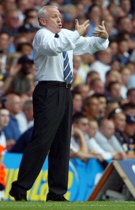 Trainer Peter Reid (Leeds) gibt Anweisungen Fußball Herren English Premier League 2003 2004, 1. Englische Liga, Tottenham - Leeds United 2:1 Einzelbild Tottemham