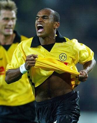 Ewerthon (BVB) - Torjubel Fußball EC 1 Herren Champions League Qualifikation 2003 2004, Borussia Dortmund, Einzelbild Dortmund Freude, Begeisterung,