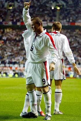 Wayne Rooney (England) - Torjubel Fußball Länderspiel Herren Europameisterschaftsqualifikation 2003, Länderspiel, Qualifikation, Nationalmannschaft, Nationalteam Einzelbild Manchester Freude,