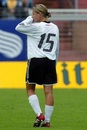 Sonja Fuss (Deutschland) Fußball Länderspiel Damen Länderspiel 2003, Nationalmannschaft, Nationalteam, Nationaltrikot, Testspiel, Freundschaftsspiel Einzelbild Frauen, Frauenfußball, Darmstadt