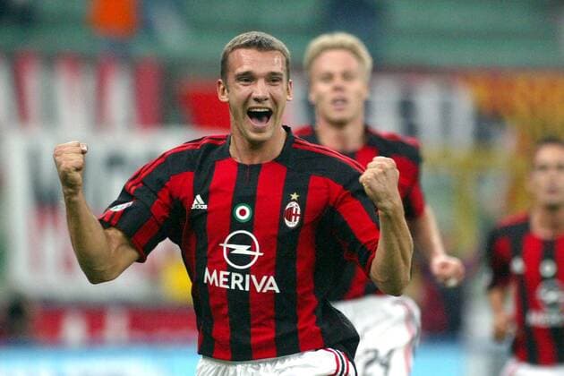 Andrej Schewtschenko (Milan) - Torjubel Fußball Herren Serie A 2003 2004, 1. Italienische Liga, AC Mailand Einzelbild Jubel, jubeln, Emotionen, Mailand Begeisterung, Freude,