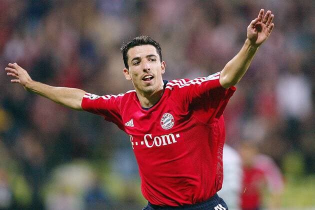 Roy Makaay (Bayern) - Torjubel Fußball EC 1 Herren Champions League 2003 2004, FC Bayern München Einzelbild München Freude,