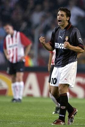 Fernando Morientes (Monaco) - Torjubel Fußball EC 1 Herren Champions League 2003 2004, Eindhoven - AS Monaco 1:2, Einzelbild Eindhoven Freude, Begeisterung,