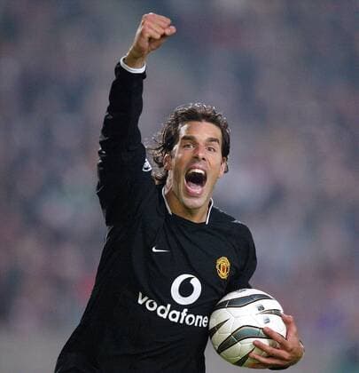 Ruud van Nistelrooy (ManU) - Torjubel Fußball EC 1 Herren Champions League 2003 2004, Stuttgart - Manchester United 2:1 Einzelbild Stuttgart Freude, Begeisterung