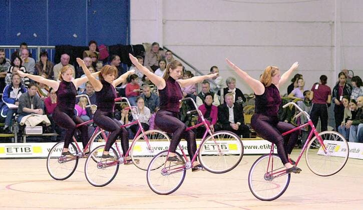 RMSV Edelweis Aach I - Vierer Radsport LM Damen Deutsche Kunstradmeisterschaft 2003, Kunstrad, DM, Rad, Kunstradsport, Kunstfahren, Kunstradfahren Gruppe Landesmeisterschaft Bürstadt