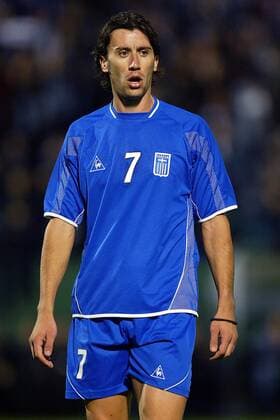 Paraskevas Antzas (Griechenland) - VERÖFFENTLICHUNGSRECHTE NUR FÜR DEUTSCHE MEDIEN Fußball Länderspiel Herren Qualifikation 2003, Länderspiel, Nationalmannschaft, Nationalteam, Nationaltrikot Einzelbild Athen