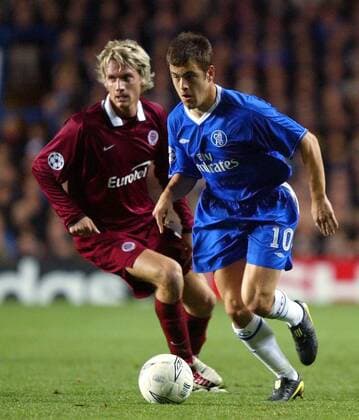 Joe Cole (Chelsea London) am Ball, li. Radoslav Kovac (Sparta Prag) Fußball EC 1 Herren Champions League 2003 2004, FC Chelsea London - AC Sparta Praha 0:0 Gruppe London