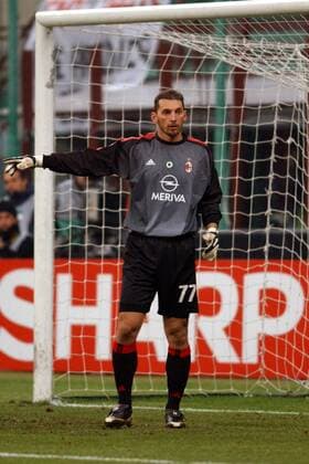 Torwart Christian Abbiati (Milan) gibt Anweisungen Fußball EC 1 Herren Champions League 2003 2004, AC Mailand, Serie A, 1. Italienische Liga, Vdig Einzelbild Mailand