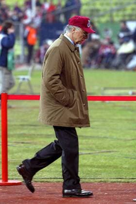 Präsident Franz Beckenbauer (Bayern) - Abgang Fußball EC 1 Herren Champions League 2003 2004, FC Bayern München Einzelbild München Enttäuschung,