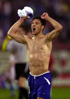 Niko Kovac (Kroatien) - Siegesjubel Fußball WM Herren Weltmeisterschaft 2002, Länderspiel, Gruppenspiel, Gruppe G, Nationalmannschaft, Nationalteam Einzelbild Ibaraki Freude, Begeisterung,