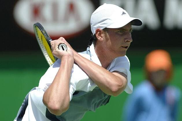 Florian Mayer (Deutschland) Tennis Herren Australian Open 2004, Grand Slam, ATP-Tour, Einzelbild Melbourne