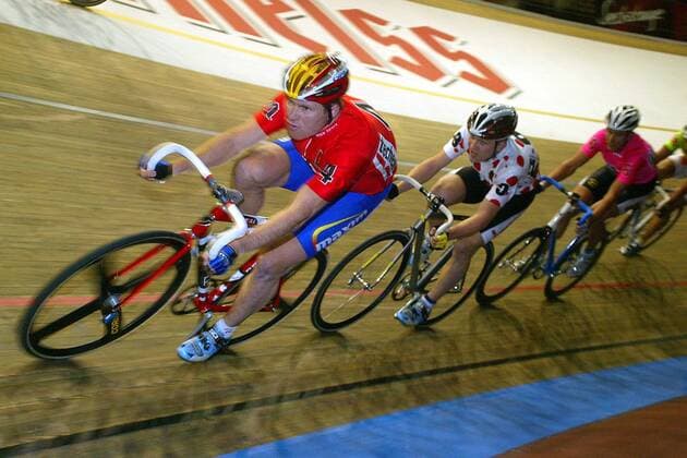 Andreas Beikirch (vorn) vor Andreas Müller (beide Deutschland) Radsport Herren 93. Berliner 6-Tage-Rennen 2004, Sechstagerennen, Sechstage, Sechs, Sixdays, six days, Vdig Gruppe Berlin