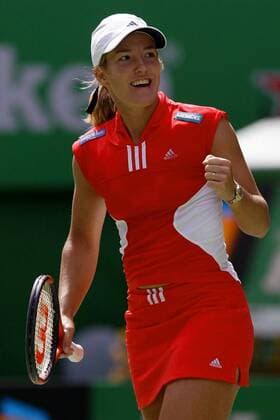 Justine Henin-Hardenne (Belgien) - Jubel Tennis Damen Australian Open 2004, Grand Slam, ATP-Tour Einzelbild Melbourne Freude,