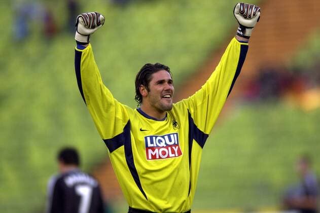 Torwart Simon Jentzsch (1860) - Schlußjubel Fußball 1. BL Herren Saison 2002 2003, TSV 1860 München Einzelbild München Freude,