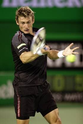 Juan Carlos Ferrero (Spanien) - Vorhand Tennis Herren Australian Open 2004, Grand Slam, ATP-Tour, Vdig Einzelbild Melbourne Dynamik,  
