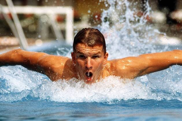 Michael Gross (BRD) Schwimmen WM Herren Weltmeisterschaft 1986, Schwimmsport Einzelbild Madrid