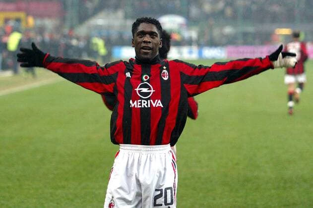 Clarence Seedorf (Milan) - Torjubel Fußball Herren Serie A 2003 2004, 1. Italienische Liga, AC Mailand Einzelbild Mailand Freude,