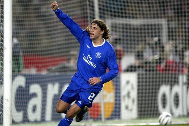 Hernan Crespo (Chelsea) - Torjubel Fußball EC 1 Herren Champions League 2003 2004, Stuttgart - Chelsea FC London 0:1, Vdig Einzelbild Stuttgart Freude,
