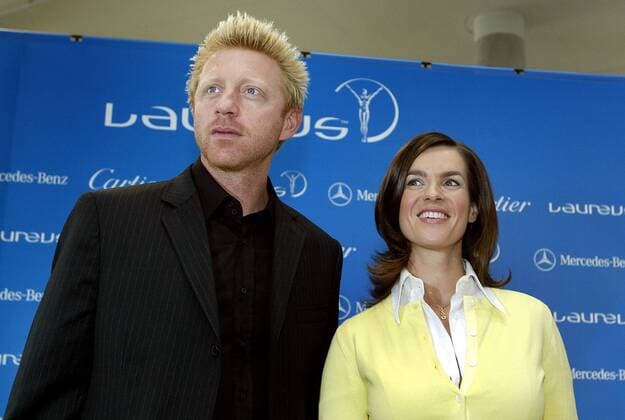 Die Jurymitglieder Boris Becker (li.) und Katarina Witt (beide Deutschland) Tennis Herren Laureus World Sports Award 2004, Nominierung, Sportlerwahl, Pressekonferenz, PK, Pressetermin Gruppe Sportoscar, Award, Awards, Sport, Sports Berlin