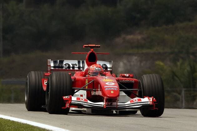Michael Schumacher (Deutschland Ferrari) in seinem Boliden Motorsport Grand Prix Herren Großer Preis von Malaysia 2004, Formel 1 Weltmeisterschaft, F1, F, GP, WM, Vdig Einzelbild Sepang Kuala Lumpur