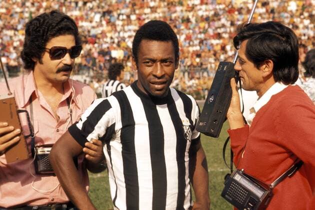 Pele (FC Santos) beim Interview Fußball Herren Saison 1969 1970, 1. Brasilianische Liga Gruppe Aufnahmedatum geschätzt Santos