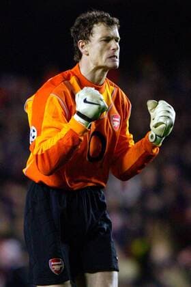 Torwart Jens Lehmann (Arsenal) - Torjubel Fußball EC 1 Herren Champions League 2003 2004, Viertelfinale, Arsenal FC London, Einzelbild London