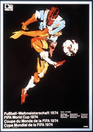 Veranstaltungsplakat der Weltmeisterschaft 1974 in Deutschland Fußball WM Herren Weltmeisterschaft 1974, Vdia Einzelbild