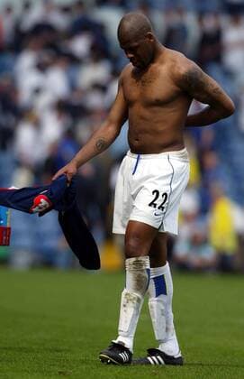 Michael Duberry (Leeds) - Abgang Fußball Herren English Premier League 2003 2004, Leeds United FC - FC Portsmouth 1:2, Vdig Einzelbild Leeds Enttäuschung,