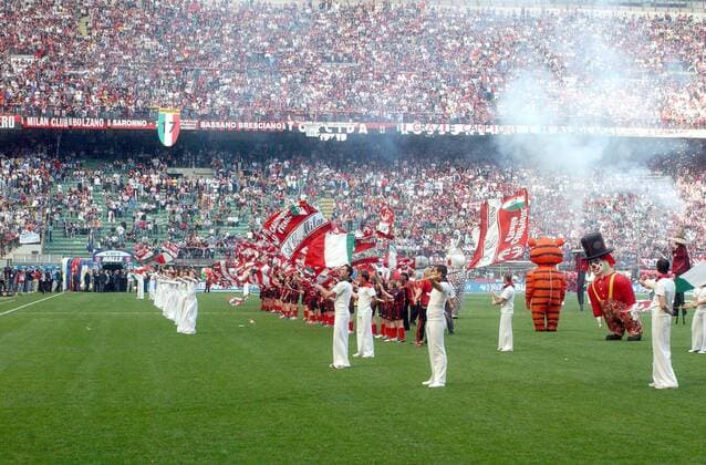 Showprogramm während der Meisterfeier zu Ehren der 17. Meisterschaft von AC Milan Fußball Herren Serie A 2003 2004, 1. Italienische Liga, AC Mailand Totale Mailand