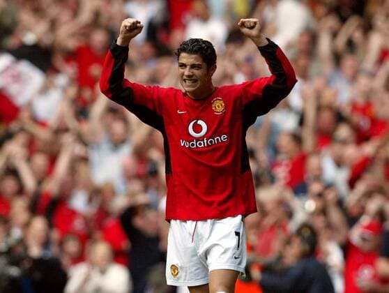 Cristiano Ronaldo (Manchester United) - Torjubel Fußball Herren FA-Cup 2003 2004, Finale, Endspiel, Englischer Pokal, Pokalspiel, Manchester United, ManU, Vdig Einzelbild Cardiff Freude,