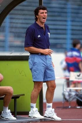 Fußball, Trainerhistorie Lazio Rom von 1997 bis heute Trainer Dino Zoff (Lazio) unzufrieden Fußball Herren Serie A 1991 1992, 1. Italienische Liga, Lazio Rom Einzelbild Rom
