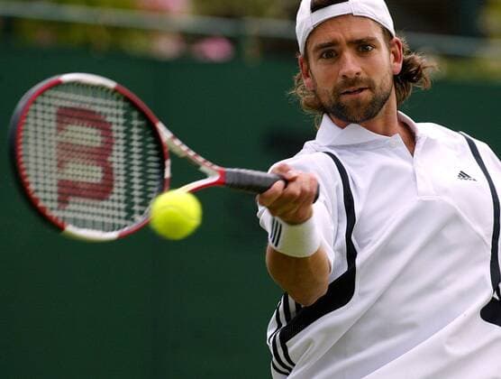 Nicolas Kiefer (Deutschland ) - Vorhand Tennis Herren All England Championships 2004, Grand Slam, ATP-Tour, Einzelbild Wimbledon London Dynamik,
