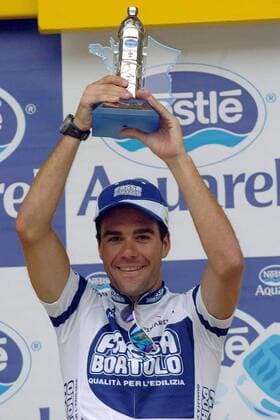 Aitor Gonzalez (Spanien Fassa Bortolo) bejubelt seinen Etappensieg Radsport Herren Tour de France 2004, Straßenradsport, Straße, Rad, Vdig, Einzelbild 14. Etappe Carcassonne - Nimes Freude,  