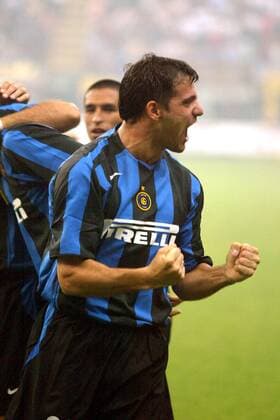 Dejan Stankovic (Inter Mailand) - Torjubel Fußball EC 1 Herren Champions League Qualifikation 2004 2005, Serie A, 1. Italienische Liga, Internazionale FC Mailand Einzelbild Mailand Freude, Begeisterung,