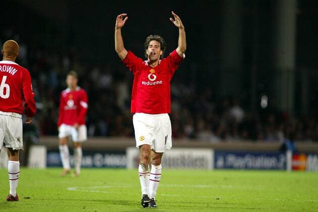 Ruud van Nistelrooy (Manchester United) - Torjubel Fußball EC 1 Herren Champions League 2004 2005, Manchester United, ManU, Vdig Einzelbild pan7189 Lyon Freude,  
