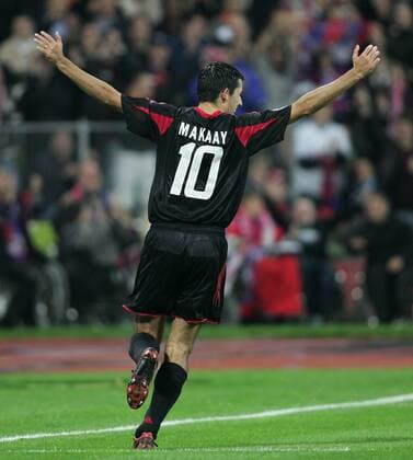 Roy Makaay (Bayern) - Torjubel Fußball EC 1 Herren Champions League 2004 2005, FC Bayern München, Vdig Einzelbild München Freude,