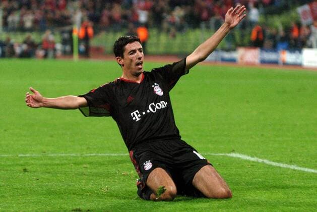 Roy Makaay (Bayern) - Torjubel Fußball EC 1 Herren Champions League 2004 2005, FC Bayern München, Vdig Einzelbild München Freude,