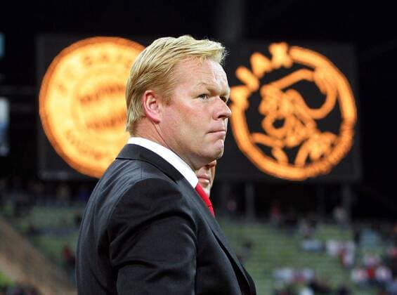 Trainer Ronald Koeman (Ajax) enttäuscht Fußball EC 1 Herren Champions League 2004 2005, FC Bayern München - Ajax Amsterdam 4:0, Vdig Porträt München Enttäuschung,