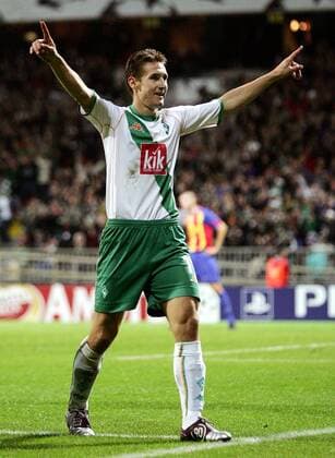 Miroslav Klose (Bremen) - Torjubel Fußball EC 1 Herren Champions League 2004 2005, SV Werder Bremen Einzelbild Bremen Freude,