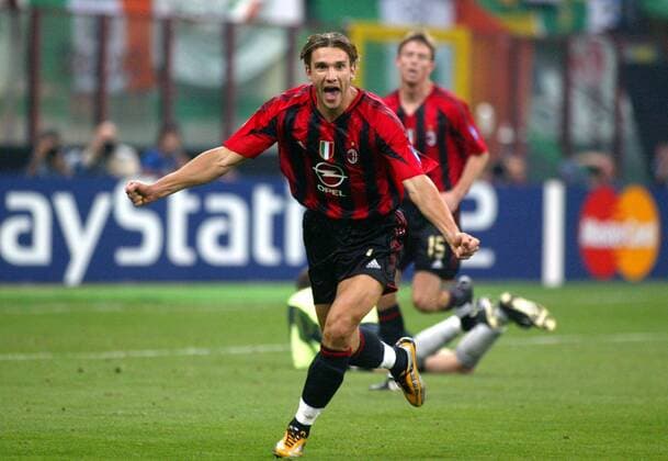 Andriy Shevchenko (Milan) - Torjubel Fußball EC 1 Herren Champions League 2004 2005, AC Mailand Einzelbild Jubel, jubeln, Emotionen Mailand Glück, Begeisterung, Freude,